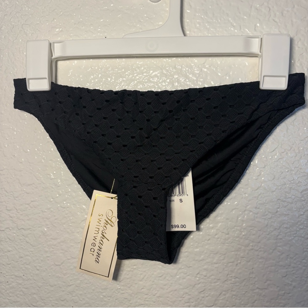 Black Textured Bikini Bottom - Submarine Swimwear